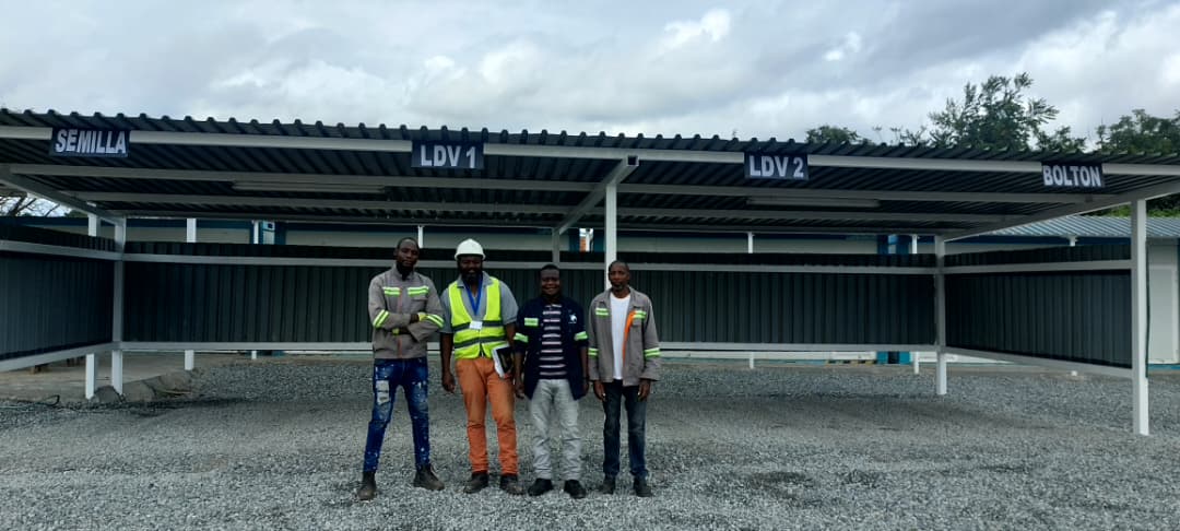Evaregi team on site with installed modular units